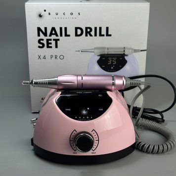 Фрезер BUCOS Nail Drill X4 PRO Pink, 65W, 35000 об/мин. nc-848444 фото