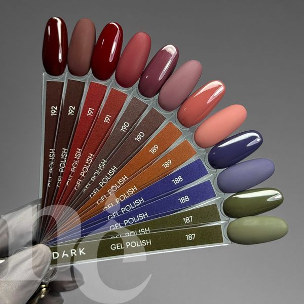 Гель-лак DARK Gel Polish 190 (коричнево-бордовий), 10 мл DGP19010 фото