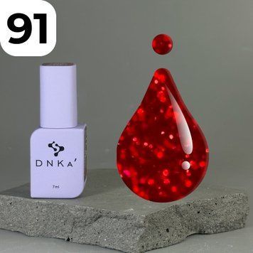 Гель-лак DNKa Gel Polish Color #0091 (красный с блестками), 7 мл FTGPDC0091-7 фото