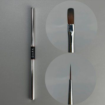 Кисточка двухсторонняя DARK лайнер 10 мм + закругленный гель 12 мм DBrush12 фото