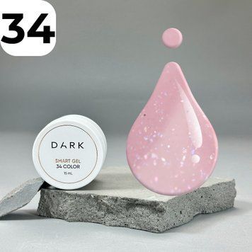 Гель DARK Smart Builder Gel 34 (молочно-розовый с блестками), 15 мл DSG3415 фото