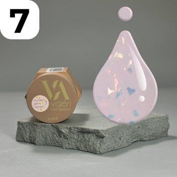 Гель Valeri Dream Builder Gel №007 (нюдово-рожевий з золотими пластівцями), 15 мл VDBG15-07 фото
