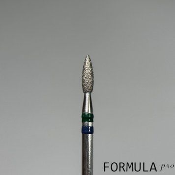 Фреза алмазная Formula Profi Premium пламя зеленое+синее острое, 2.3 мм P104.243.023GB фото