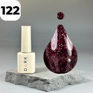Гель-лак DARK Gel Polish 122 (бордовый с блестками), 6 мл DGP12206 фото