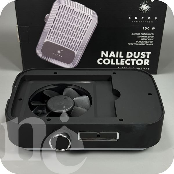 Вытяжка для маникюра с НЕРА фильтром Bucos Cyclone V3-B, 100W на аккамуляторе Black NC-345552 фото
