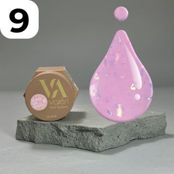 Гель Valeri Dream Builder Gel №009 (яскраво-рожевий з золотими пластівцями), 15 мл VDBG15-09 фото