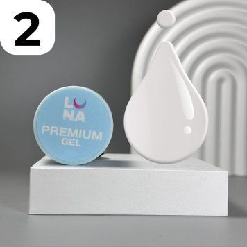 Гель для нарощування Luna Premium Gel №2 (білий), 15 мл 323-2583-0499 фото