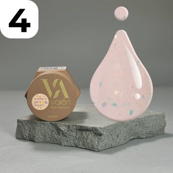 Гель Valeri Dream Builder Gel №004 (бежевий з золотими пластівцями), 15 мл VDBG15-04 фото