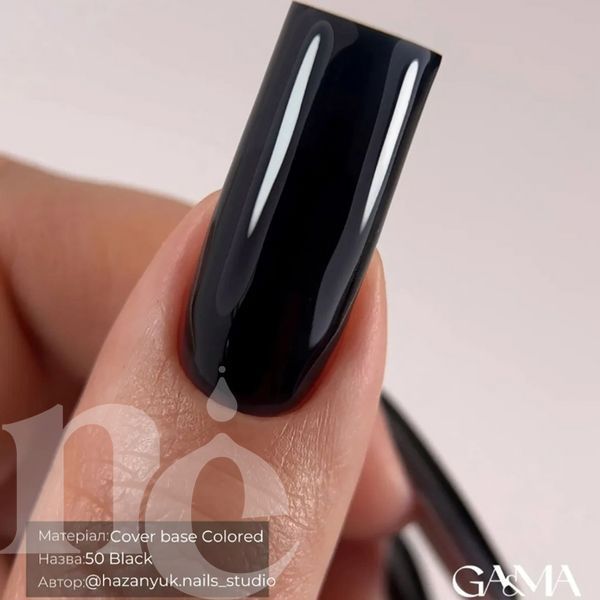 Камуфлирующая цветная база GA&MA Cover base Colored 050 Black (черный), 15 мл 7703184 фото